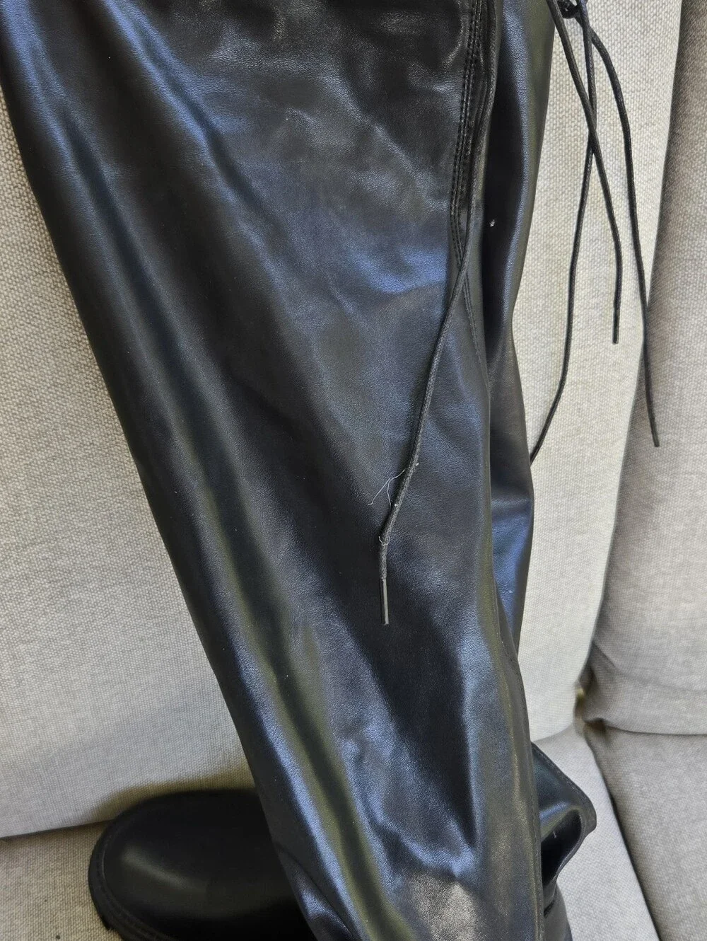 GC Women's Black Knee-High Lug Sole Boots